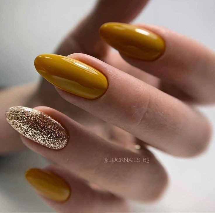 Mustard Yellow Fall Nails