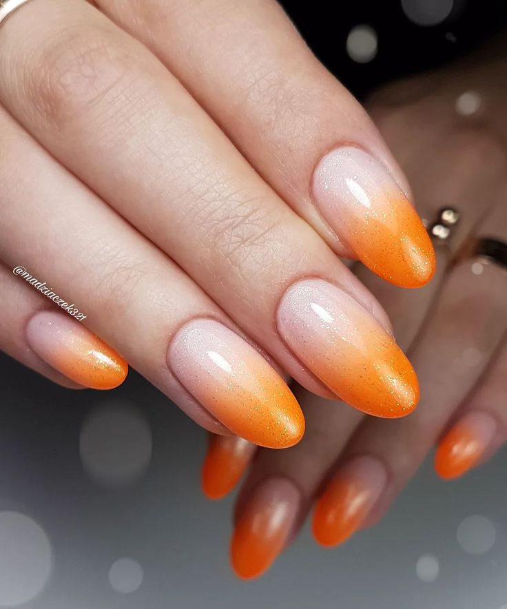 Orange Ombre Nails