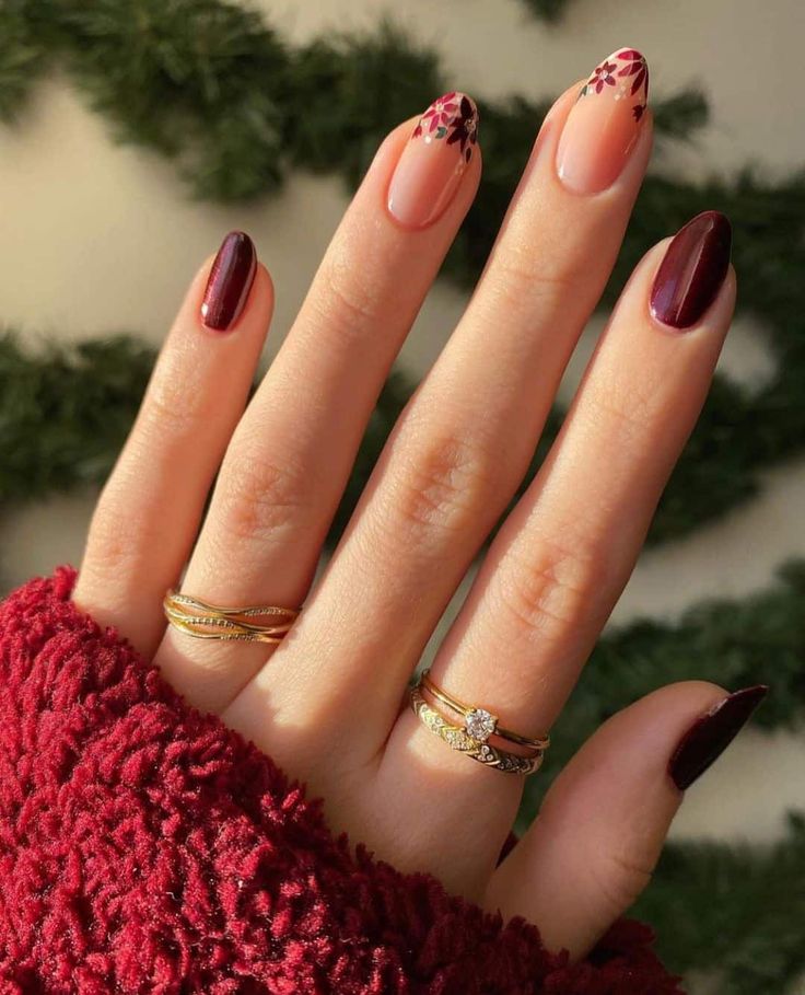 Warm Florals nails