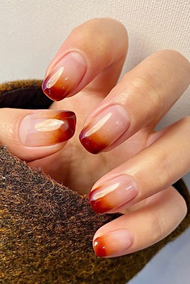 Brown ombre thanksgiving nails