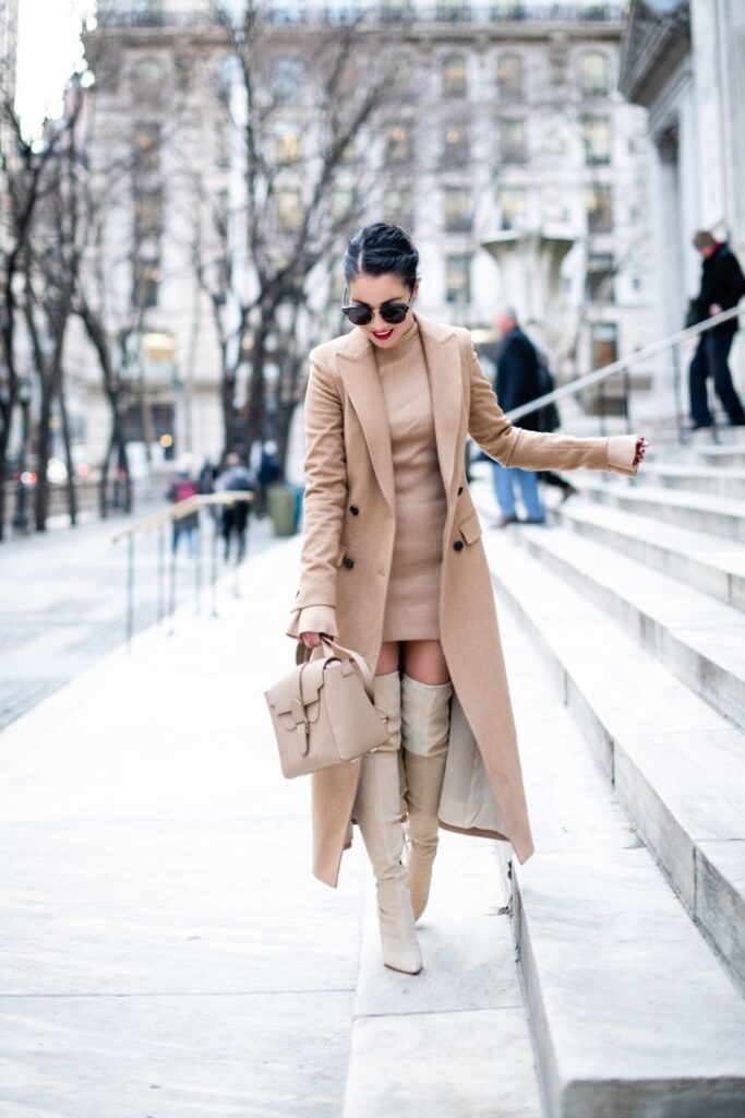 camel monochromatic winter outfits 2023