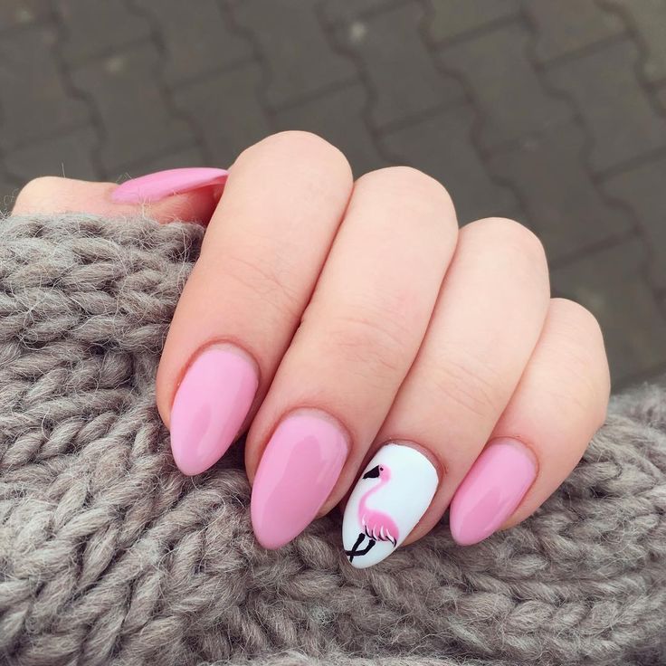 Pink flamingo nails