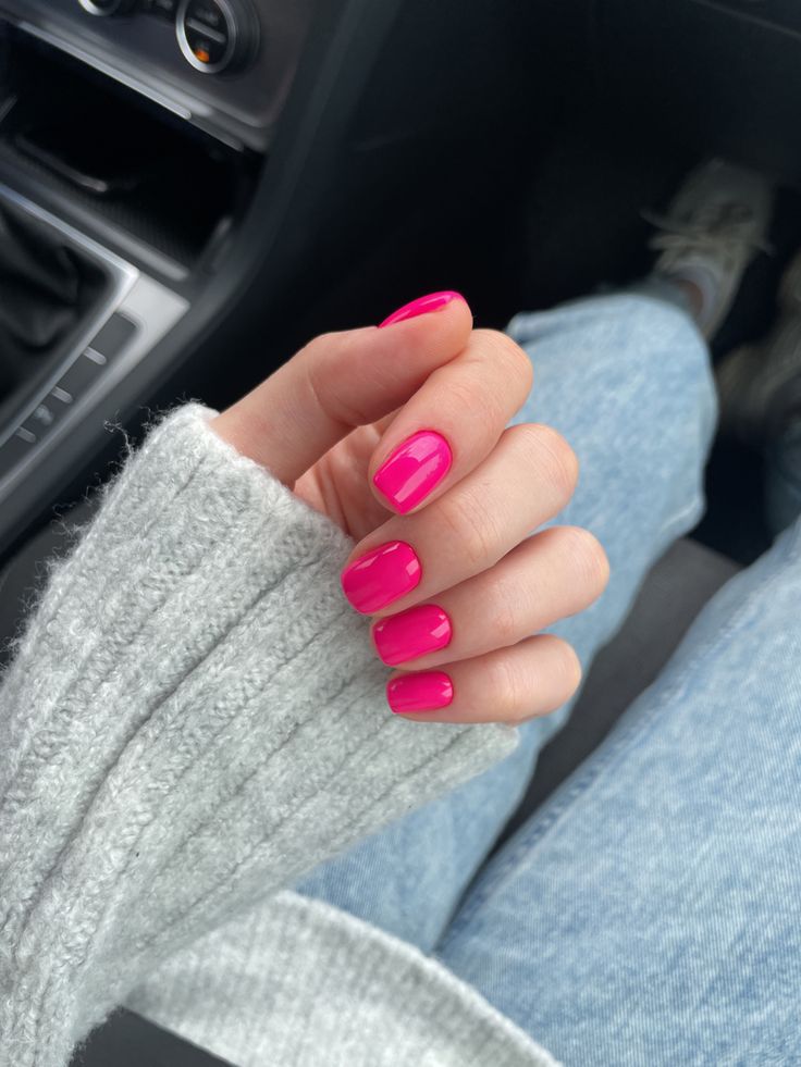 Hot pink nails