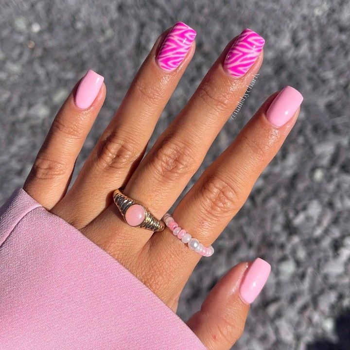 Pink zebra nails