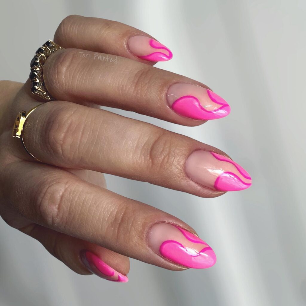 Abstract pink mani